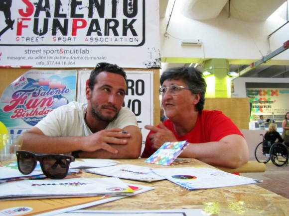 Titti Stoppa insieme a Marcello Ostuni, presidente del Salento Fun Park