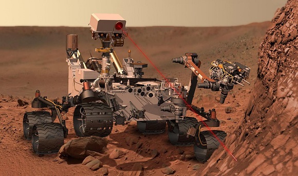 Resa artistica di Curiosity su Marte. Da Wikipedia.