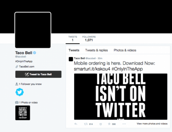 Taco Bell e la campagna social in nero