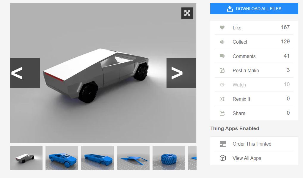 cybertruck tesla 3d print