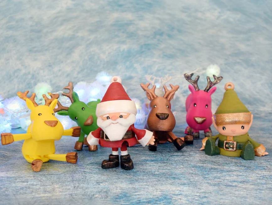 Idee da stampare in 3D per il Natale: Babbo Natale, gli elfi e le renne